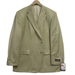 Roundtree & Yorke Silk Worsted Wool Sport Coat Mens Size 48R Beige NWT $199